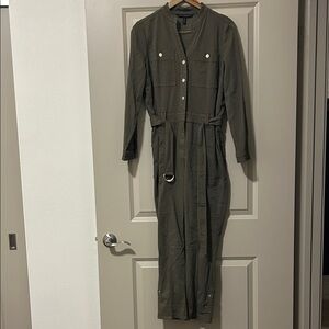 White House Black Market Olive Jumpsuit